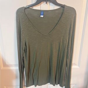 Old Navy Olive Long Sleeve Women's Tee